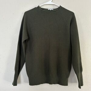 Indie & Co Green Ribbed Mockneck Sweater Casual XL Fall